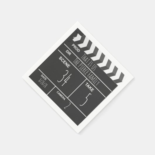 Aangepast filmklapbord voor thuisbioscoop servetten (Hoek)