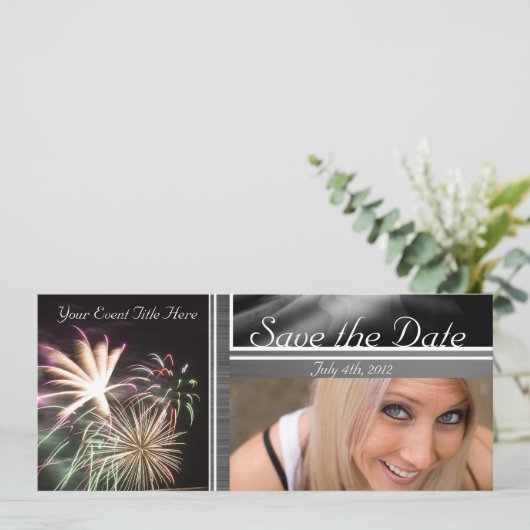 Aangepast Fireworks slaat de datum op Kaart (Staand voorkant)