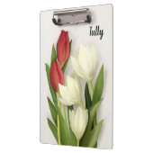 Aangepast flesje met rode en witte tulpen klembord (Links)
