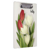 Aangepast flesje met rode en witte tulpen klembord (Rechts)