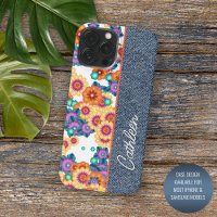 Aangepast flessenpatroon op Faux Blue Denim Jeans