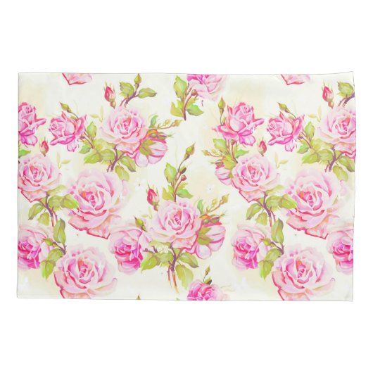 Aangepast flessenpatroon oud Roos Monogram Pillow  Kussensloop (Achterkant)