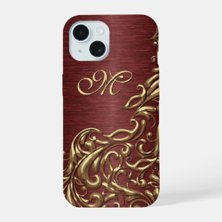 Aangepast flessenpatroon voor heerlijk goud iPhone 15 hoesje
