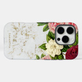 Aangepast Floral Gold Marble Case-Mate iPhone Case (Achterkant (horizontaal))