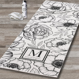 Aangepast Floral Monogram Yogamat