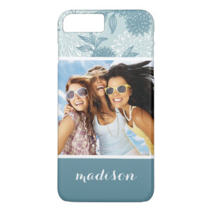 Aangepast Floral Patroon voor foto's en namen vern iPhone 8 Plus / 7 Plus Hoesje