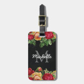 Aangepast  Floral Reis Bagagelabel (Voorkant verticaal)