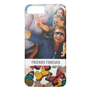 Aangepast floreel patroon met foto- en tekstretro  	iPhone 8 plus / 7 plus hoesje