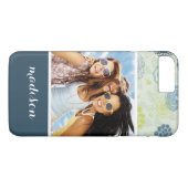 Aangepast floreel patroon voor foto's en namen Case-Mate iPhone case (Achterkant (Horizontaal))