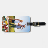 Aangepast florpatroon foto retro 7 bagagelabel (Voorkant horizontaal)