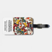 Aangepast florpatroon foto retro 7 bagagelabel (Achterkant horizontaal)