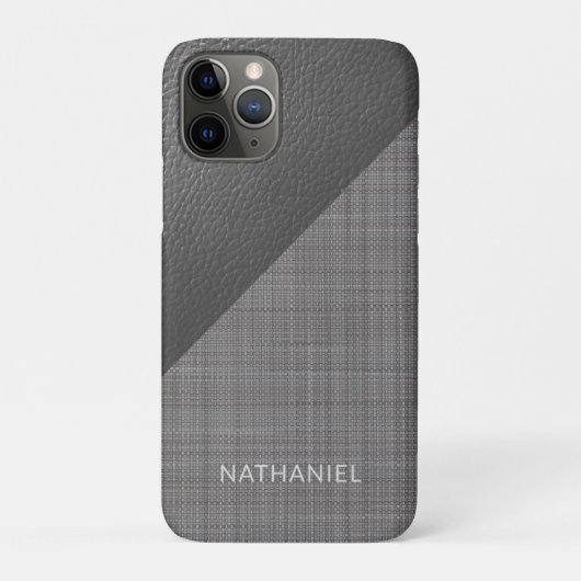 Aangepast folielicht Middeldonkergrijs leder Case-Mate iPhone Case (Achterkant)