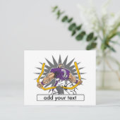 Aangepast Football Player Paars Briefkaart (Staand voorkant)