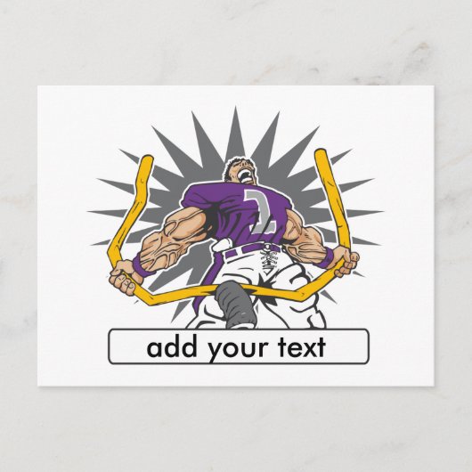 Aangepast Football Player Paars Briefkaart (Voorkant)