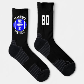 Aangepast Football Player Team Name Number Blue Sokken