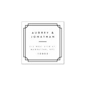 Aangepast formeel vierkant Lijst bruiloft Rendinga Rubberstempel (Afrduk)