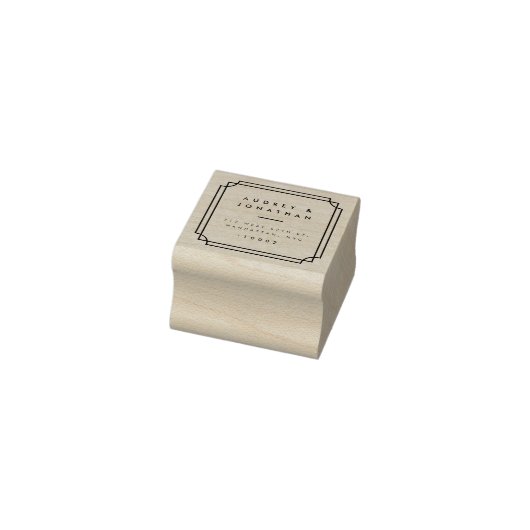 Aangepast formeel vierkant Lijst bruiloft Rendinga Rubberstempel (Stempel)