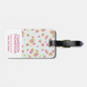 Aangepast Foto Elegant roze rozen 4 Bagagelabel (Achterkant horizontaal)