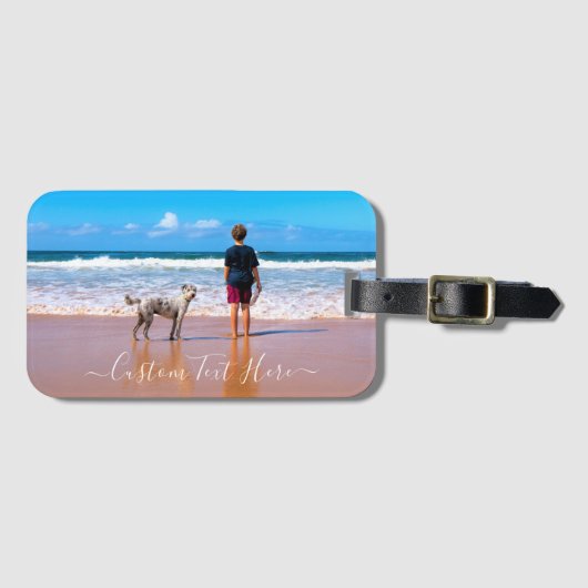 Aangepast Foto en Tekst Bagagelabel (Voorkant (horizontaal))