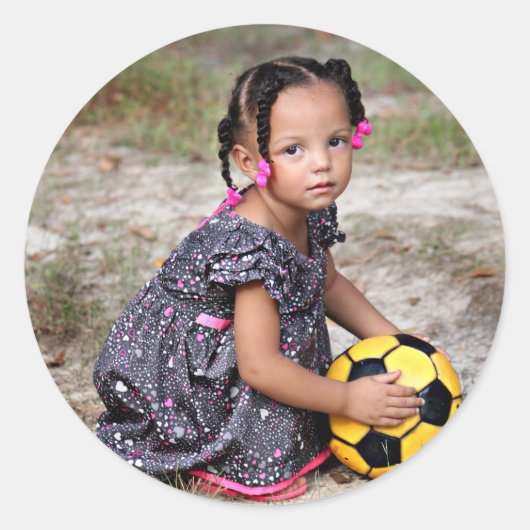 Aangepast, foto en tekst toevoegen ronde sticker (Voorkant)