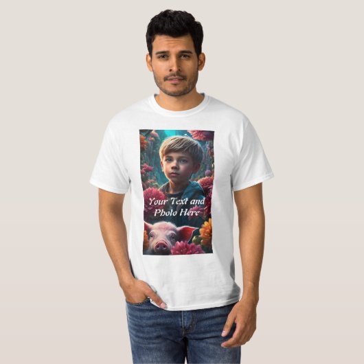 Aangepast, foto en tekst toevoegen t-shirt (Voorkant volledig)