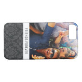 Aangepast foto- en tekstDamaspatroon 6 Case-Mate iPhone Case (Achterkant (Horizontaal))