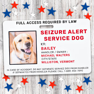 Aangepast foto-epilepsie-alarm Servicehond ID-badg Badge