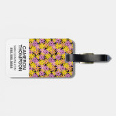 Aangepast foto-Gerbera-blokpatroon, achtergrond Bagagelabel (Achterkant horizontaal)