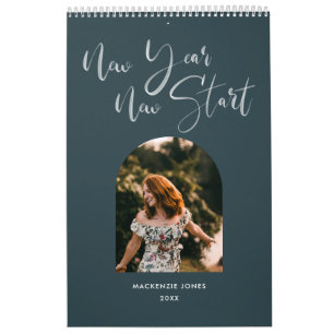 Aangepast foto-kalender voor geborsteld gebruik kalender