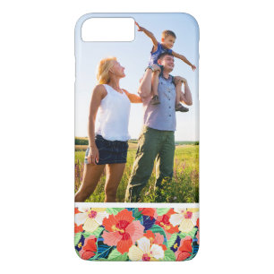 Aangepast foto-kleurig Hibiscus-patroon iPhone 8 Plus / 7 Plus Hoesje