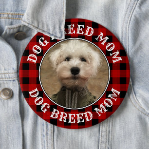 Aangepast foto-Lijst Land Red Buffalo Check Pset Ronde Button 6,0 Cm