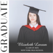 Aangepast foto Modern Elegant Senior Afstuderen De Sticker (Voorkant)