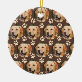 Aangepast foto-patroonpatroon Dog Brown Keramisch Ornament