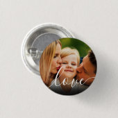 Aangepast foto-script Liefde Ronde Button 3,2 Cm (Voorkant /achterkant)