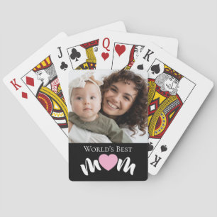 Aangepast foto-script voor 's werelds beste moeder pokerkaarten