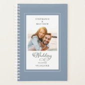 Aangepast foto-usty Blue Elegant-script voor bruil Planner (Voorkant)