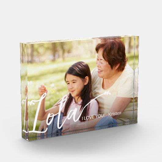 Aangepast fotobericht Naam Lola Script Fotoblokken (Links)