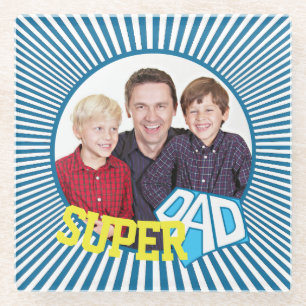 Aangepast fotoboek Super Pap Comic Book Glazen Onderzetter