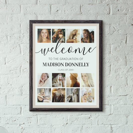 Aangepast fotocollage Afstuderen Welkom Poster