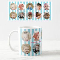 Aangepast fotocollage familiefoto blauwe streep