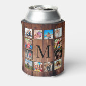 Aangepast fotocollage, geregenereerd hout blikjeskoeler (Blikje Achterkant)