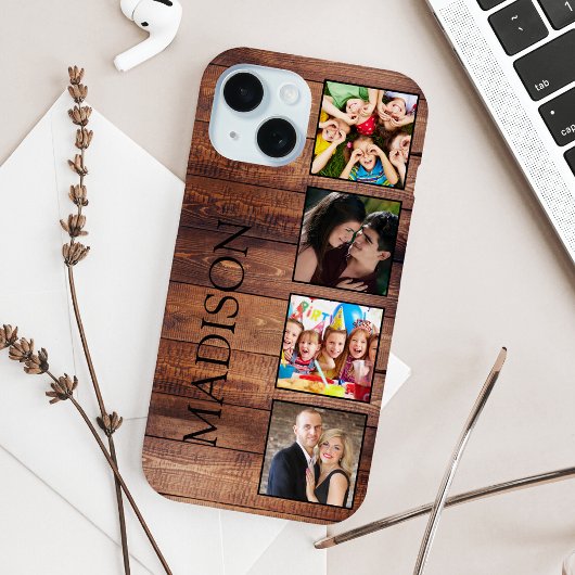 Aangepast fotocollage, geregenereerd hout Case-Mate iPhone case