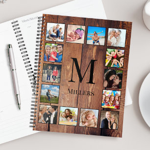 Aangepast fotocollage, geregenereerd hout planner