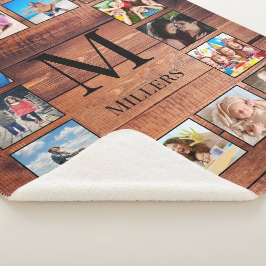 Aangepast fotocollage, geregenereerd hout sherpa deken (3/4)
