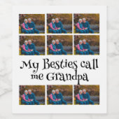 Aangepast fotocollage opa 9 wijn etiket (Enkel label)