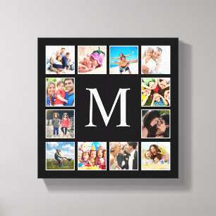 Aangepast fotocollage, speciaal aangepast zwart canvas afdruk