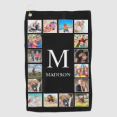 Aangepast fotocollage, speciaal aangepast zwart golfhanddoek (Voorkant)