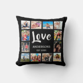 Aangepast fotocollage, speciaal aangepast zwart kussen (Voorkant)