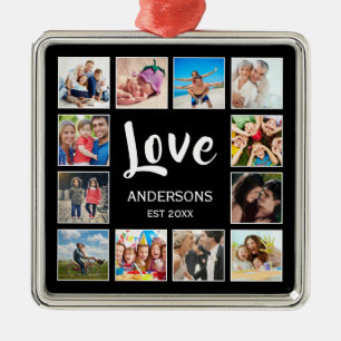 Aangepast fotocollage, speciaal aangepast zwart metalen ornament