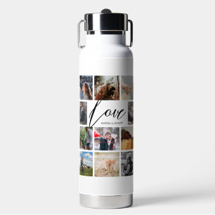 Aangepast fotocollage Valentijn voor moderne liefd Waterfles